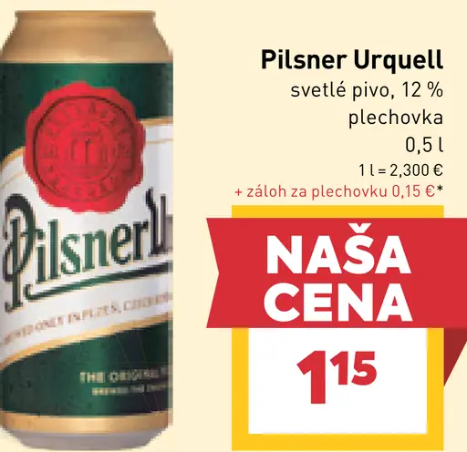 Pilsner Urquell svetlé pivo 12%