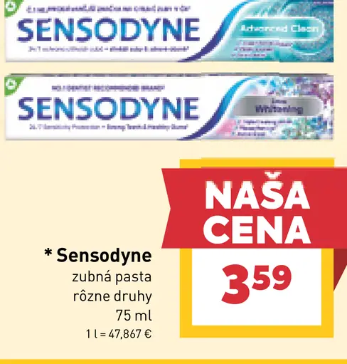 Sensodyne zubná pasta