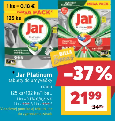 Jar Platinum tablety do umývačky