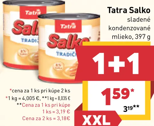 Tatara Salko sladené kondenzované mlieko
