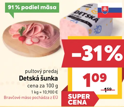 Billa Prémium detská šunka