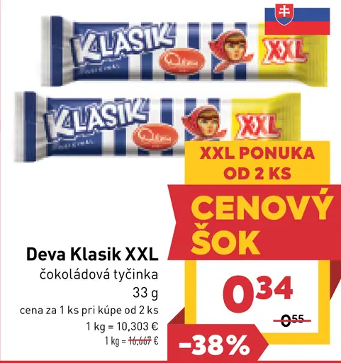 Deva Klasik XXL čokoládové tyčinka