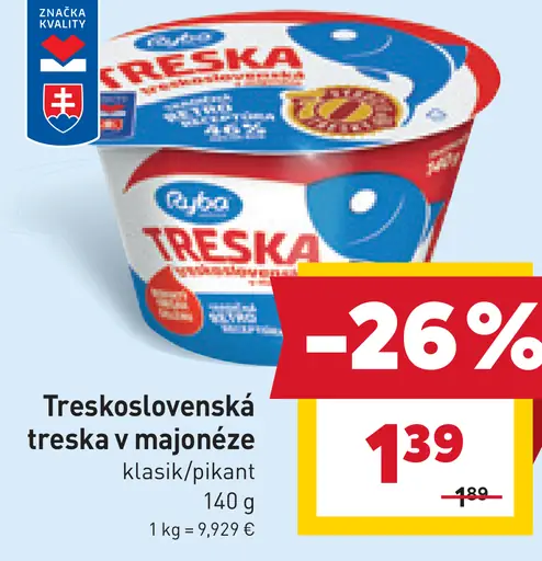 Treskoslovenská treska v majonéze