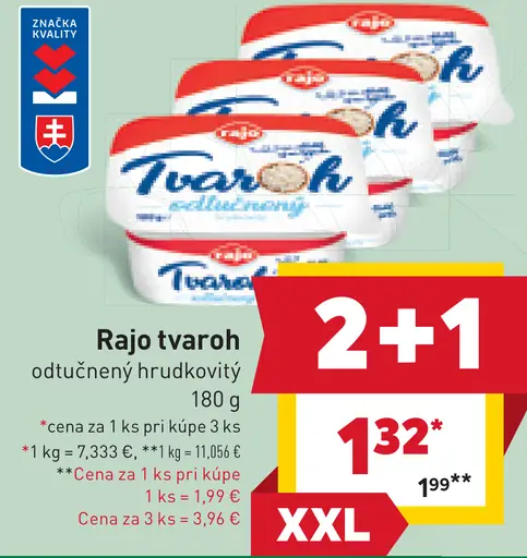 Rajo Tvaroh odtučnený hrudkovitý