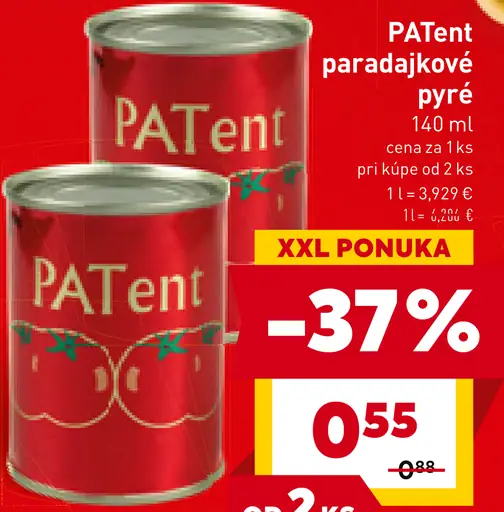 PATEnt paradajkové pyré