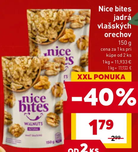 Nice bites jadrá vlašských orechov
