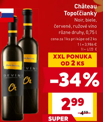 Château Topoľčianky ročníkový výber biele červené víno