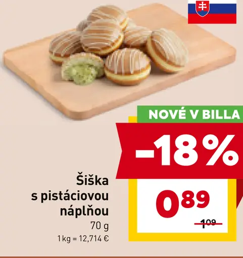 Šiška s pistáciovou náplňou