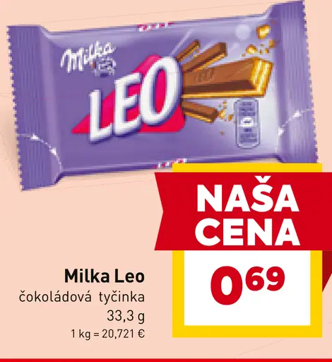 Milka Leo tyčinka s oplátkami v mliečnej čokoláde