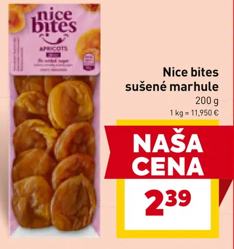 Nice bites sušené marhule