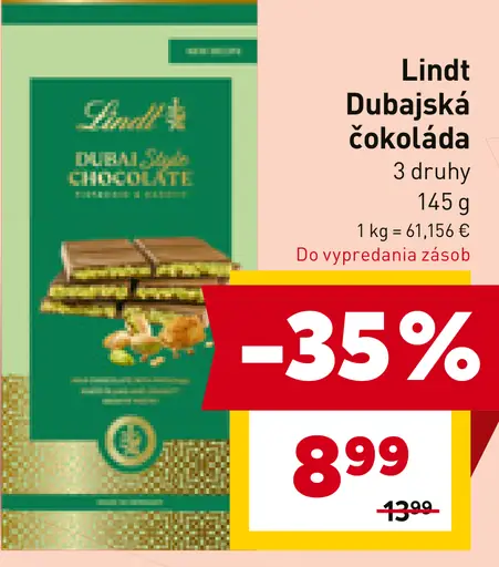 Lindt Dubajská čokoláda