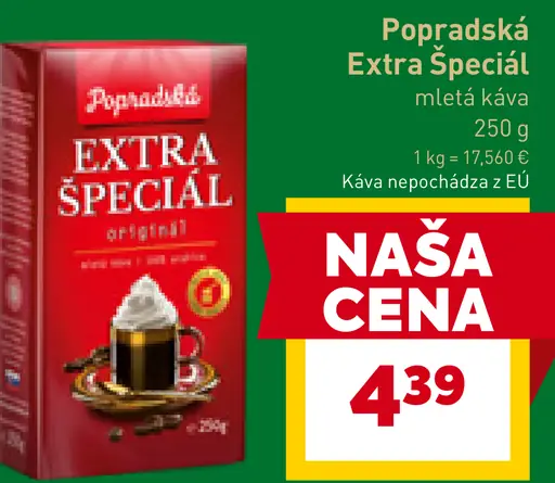Popradská Extra špeciál originál mletá káva