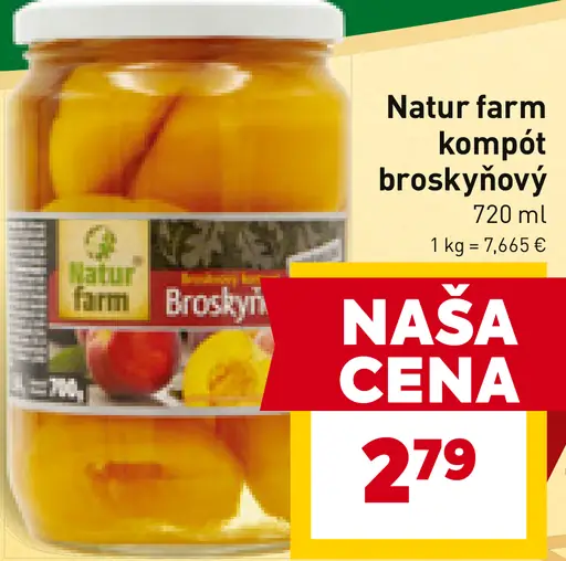 Natur Farm Prémium broskyňový kompót