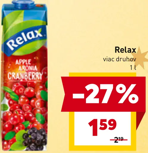 Relax džús rôzne druhy