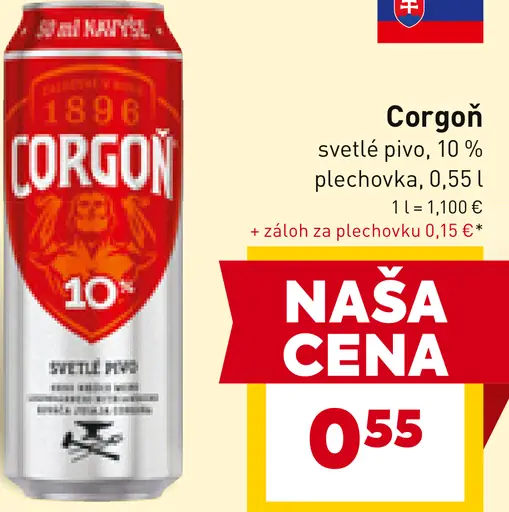 Corgoň pivo plechovka