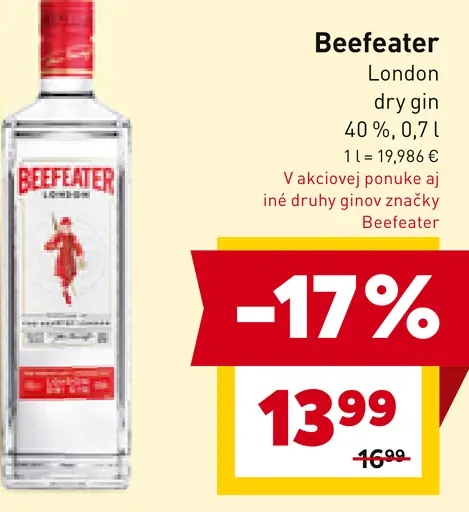 Beefeater London Dry gin s tonikom