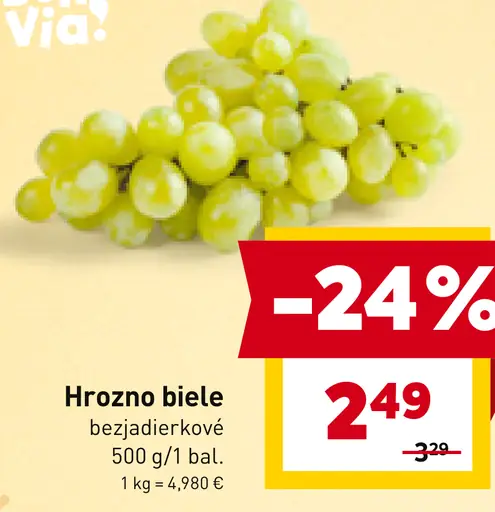 Hrozno biele Bon Via