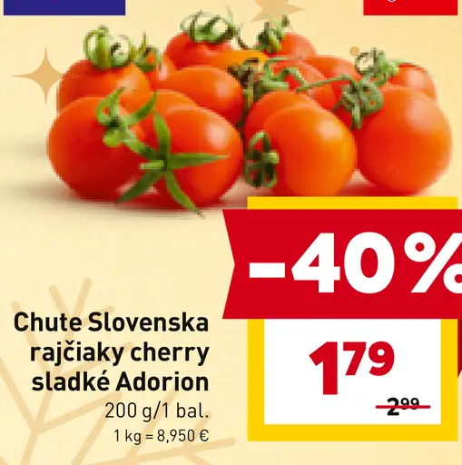 Chute Slovenska rajčiaky cherry sladké Adorion