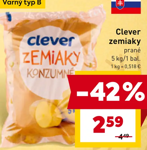 Clever zemiaky prané