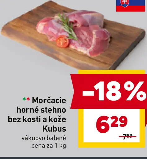 Kubus morčacie horné stehno bez kosti a kože