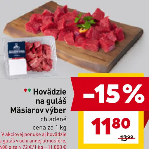 Mäsiarov výber Hovädzie na guláš