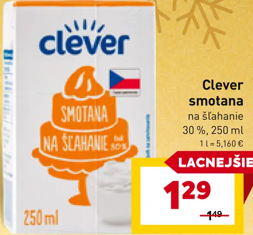 Clever smotana na šľahanie