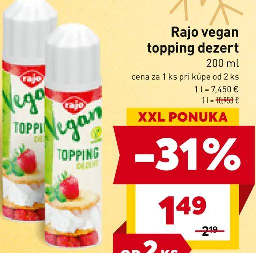 Rajo Vegan Topping dezert