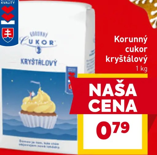 Korunný cukor kryštálový