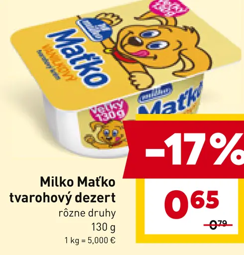 Milko Matko tvarohový dezert