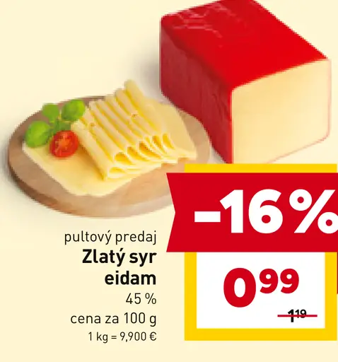 Zlatý syr eidam