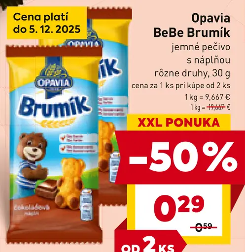 Opavia BeBe Brumík jemné pečivo s náplňou