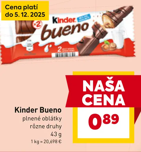 Kinder Bueno plnené oblátky
