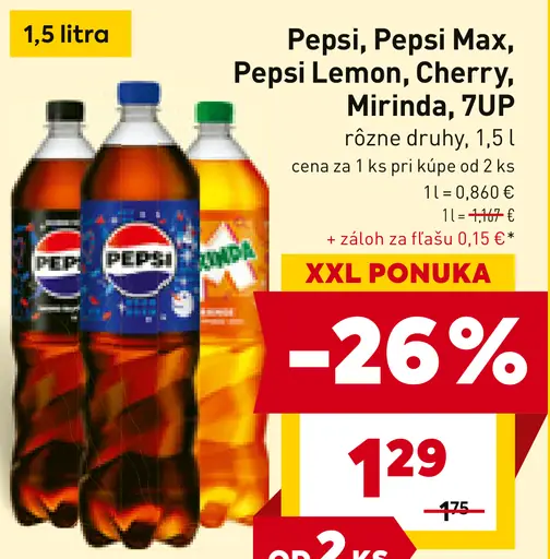 Pepsi, Pepsi Max, Pepsi Lemon, Cherry, Mirinda, 7UP