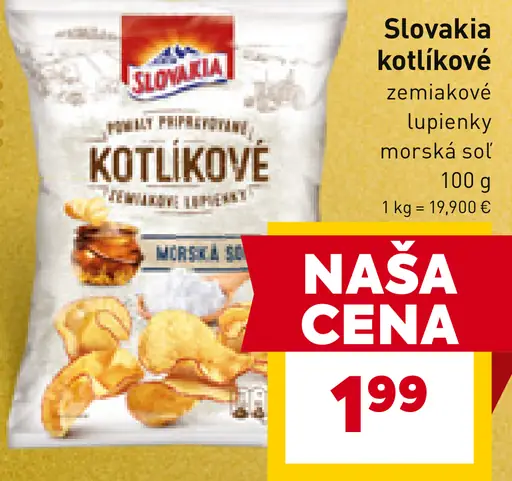Slovakia Kotlíkové zemiakové lupienky morská soľ