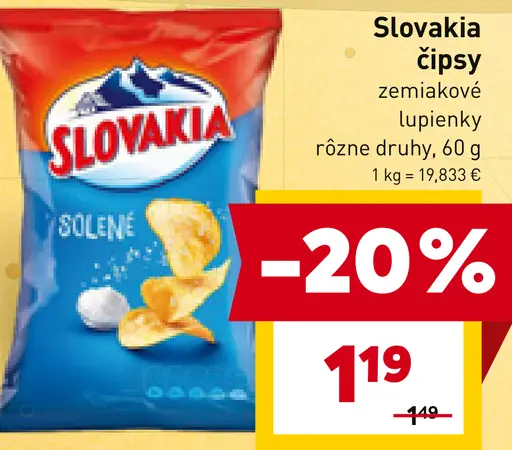 Slovakia zemiakové lupienky solené