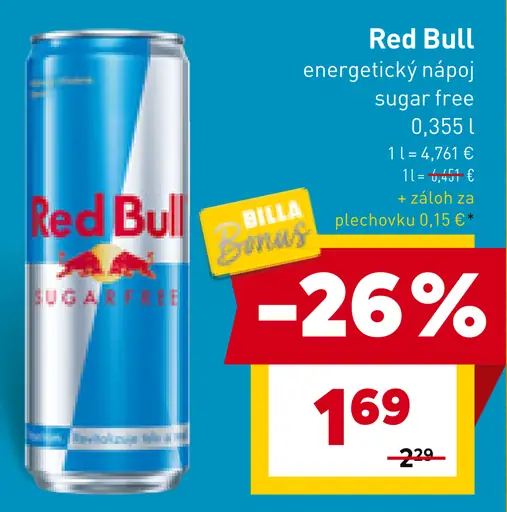 Red Bull Sugarfree plechovka