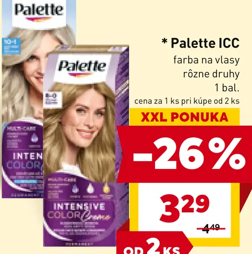Palette ICC farba na vlasy