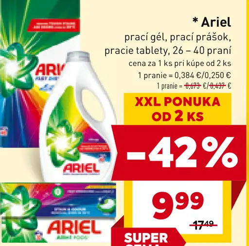 Ariel pracie tablety
