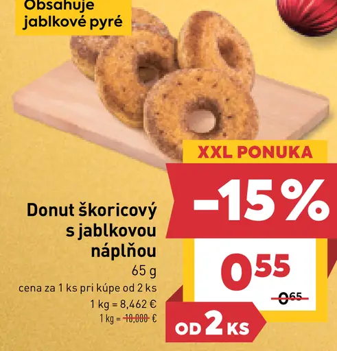 Donut škoricový s jablkovou náplňou