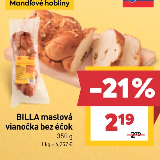 BILLA maslová vianočka bez éčok