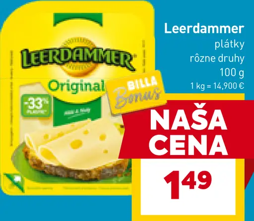 Leerdammer plátky syr