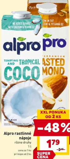 Alpro rastlinné nápoje