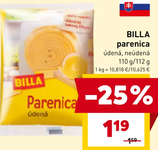 BILLA parenica údená