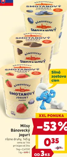 Milsy Bánovecký smotanový jogurt marhuľa