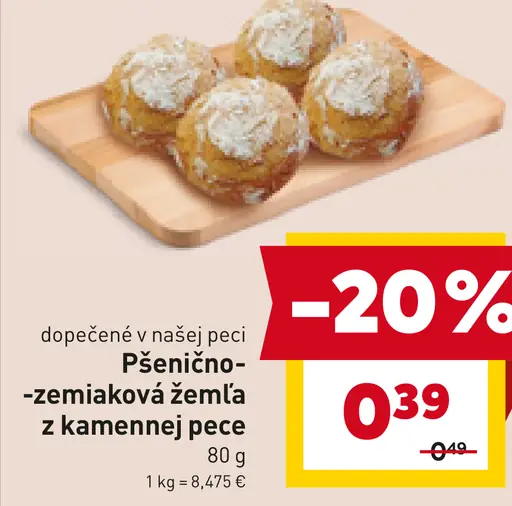 Pšenično-zemiaková žemľa z kamennej pece