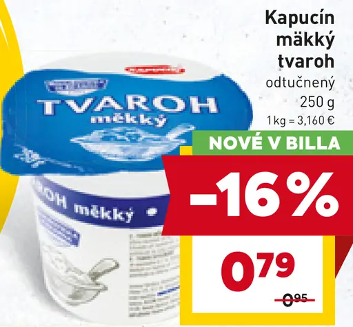 Kapucín mäkký tvaroh