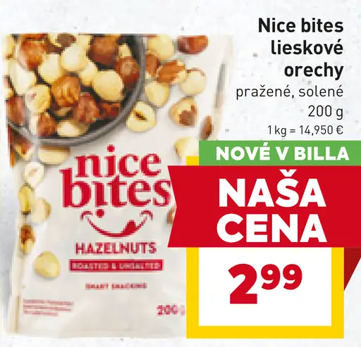 Nice bites lieskové orechy