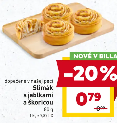 Slimák s jablkami a škoricou