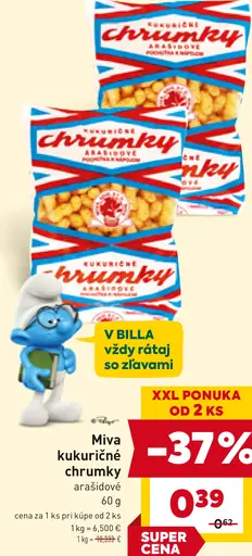 Miva kukuričné chrumky arašídové