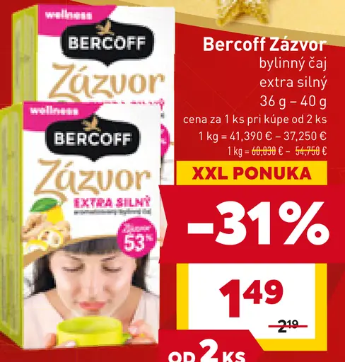 Bercoff Zázvor Extra silný čaj